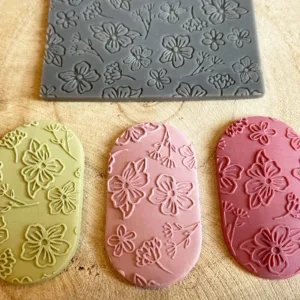 Polymer Clay Cherry Flower Texture Stamp