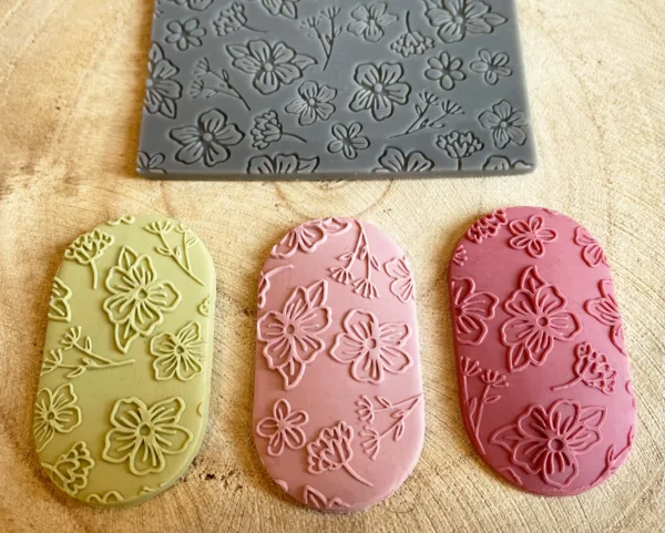 Polymer Clay Cherry Flower Texture Stamp