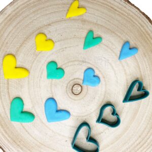 Polymer Clay Mini Rustic Hearts Cutter Set