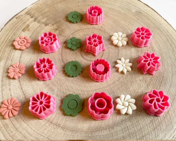 Polymer Clay Flower Studs Cutter Set of 10 2